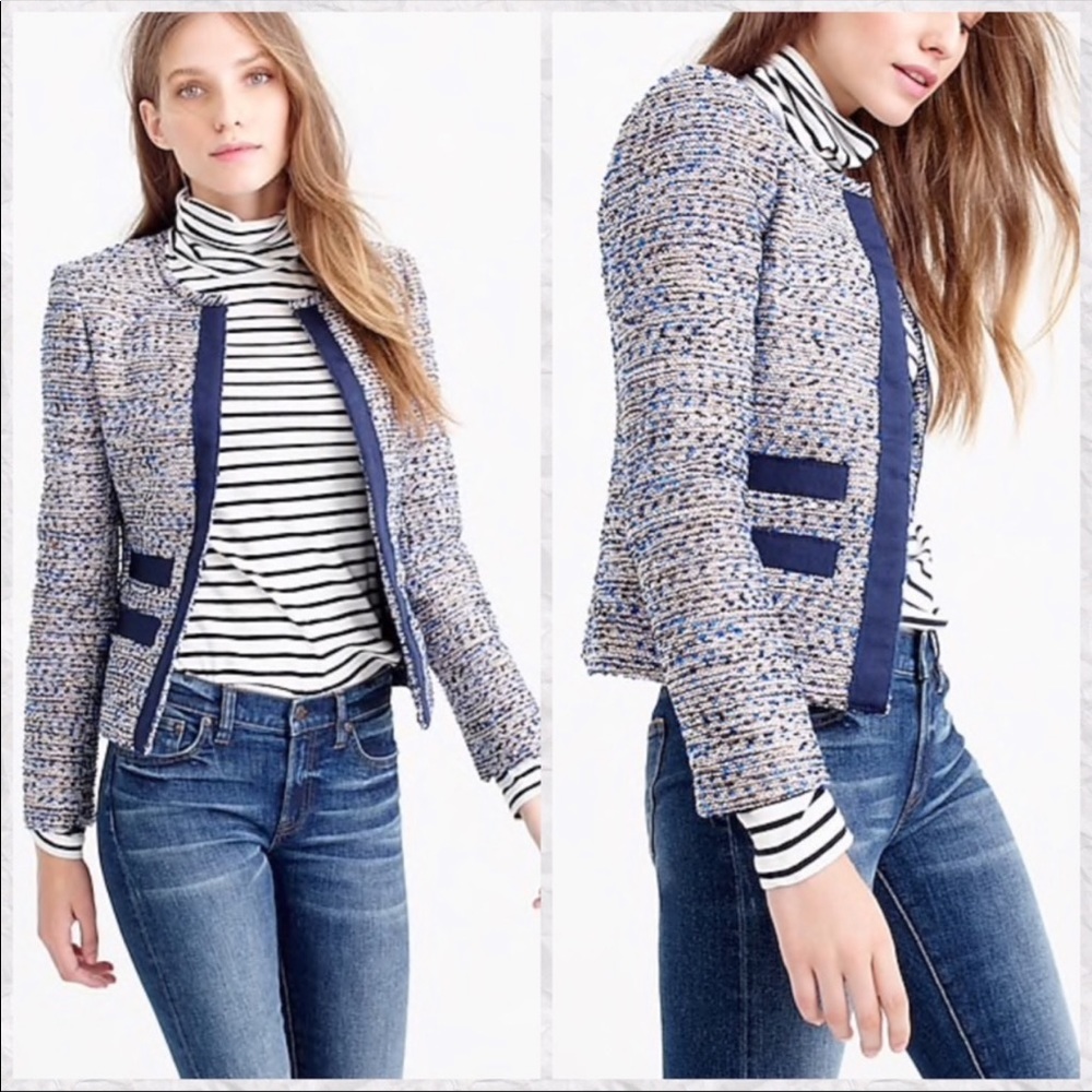 J. Crew Metallic Tweed Jacket Blazer Size 2